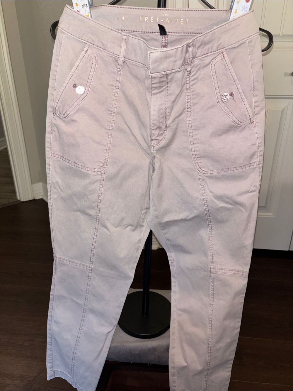 White House Black Market Pale Pink Skinny Cargo Pants